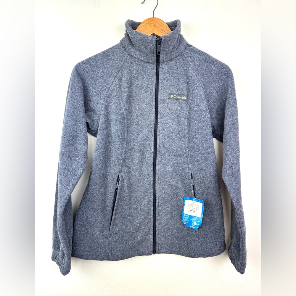 Columbia women’s sawyer rapids 2.0 fleece gray/Blue Full-Zip Jacket size XS NWT
